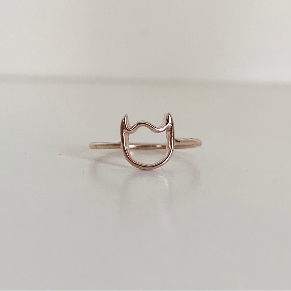 NWOT Rose gold cat ring